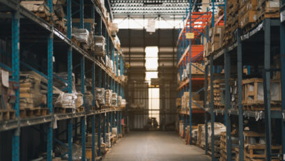 Industrial business warehouse storage of retail shop .Warehouse Industrial business warehouse storage of retail shop .Warehouse interior with shelves rack for keep production material, pallets and boxes. Empty warehouse full of cargo. Industrial concept.